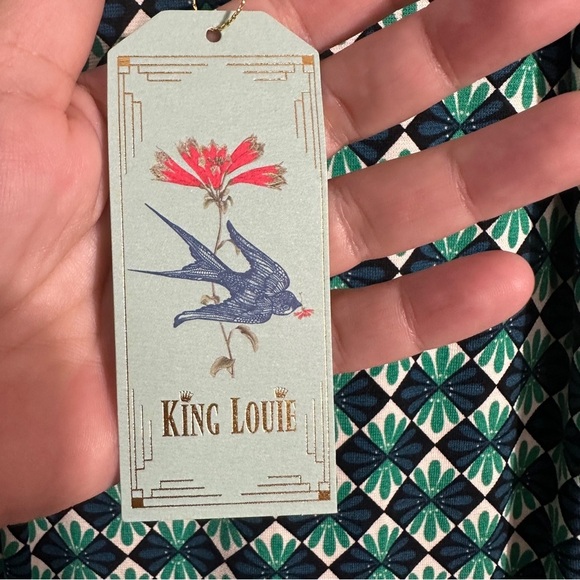 NEW with tags. King Louie large "Mona" dress in Mazapan Black, geometric pattern - Picture 7 of 10